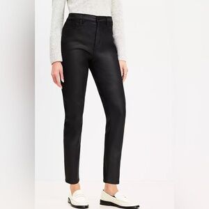 NWT LOFT Faux Leather Black Skinny Pants Size‎ 12
